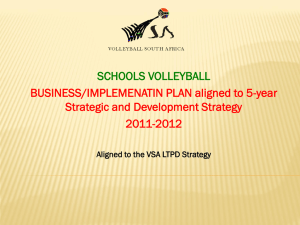 Presentation by Volleyball - (250) - Sport and Recreation South Africa