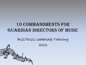 10 Commandments for Guardian Directors of Music