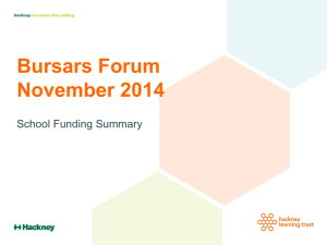 Bursars Forum November 2014 Schools Funding Summary