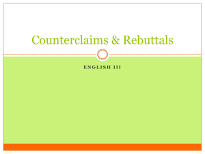 Counterclaims & Rebuttals