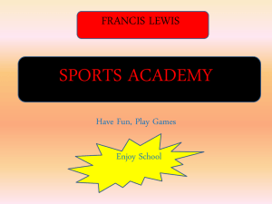 SPORTS ACADEMY - Francis Lewis High School
