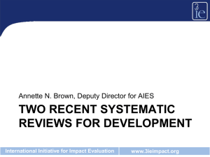 Two recent systematic reviews for development