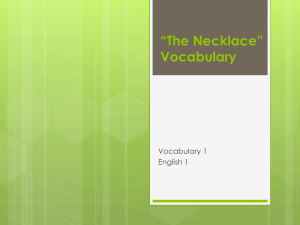 *The Necklace* Vocabulary