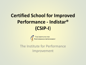 Performance Improvement Certification for Indistar Schools (PIC-I)