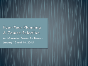 Four-Year Planning & Course Selection
