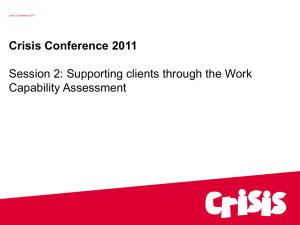 Supporting clients through the Work Capability Assessment