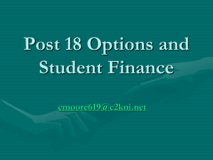 Post 18 Options and Student Finance