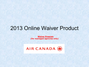 Online Waiver Product