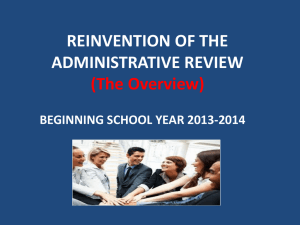 REINVENTION OF THE ADMINISTRATIVE REVIEW