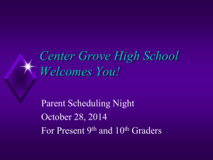 Parent Scheduling Night Presentation