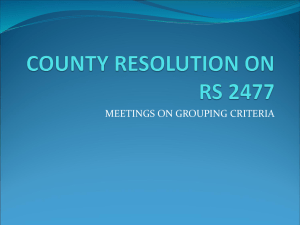 COUNTY RESOLUTION ON RS 2477