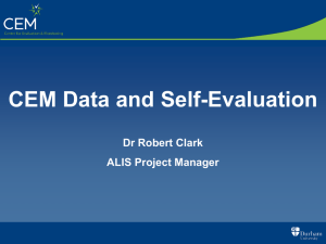 Using CEM Secondary Data for Self Evaluation
