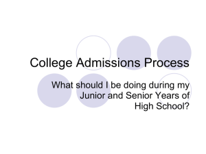 College Admissions Process Powerpoint