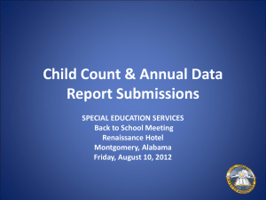 Child Count & Annual Data Report Submissions