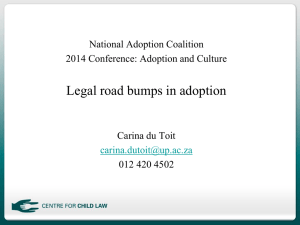 Legal Road Bumps in Adoption - National Adoption Coalition SA