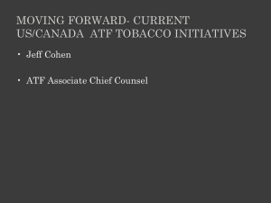 MOVING FORWARD- CURRENT US/CANADA ATF TOBACCO