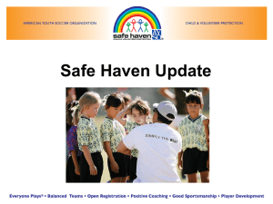 Safe Haven Update Power Point