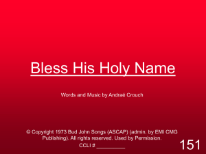 Bless His Holy Name - MISSION UNDER GRACE CHURCH