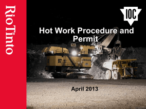 Hot work permit areas