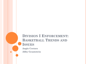 Division I Enforcement: Basketball Trends and Issues