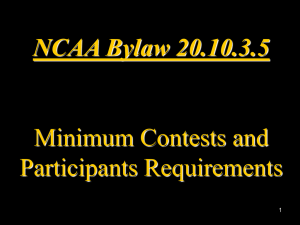 October 2010 - Minimum Contests and Participation Requirements