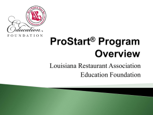 ProStart Program Overview - Louisiana Department of Education