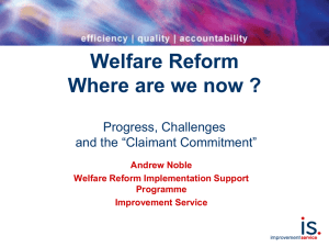 Presentation: Progress, Challenges and the "Claimant Commitment"