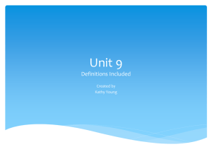 Unit 9 Definitions Included