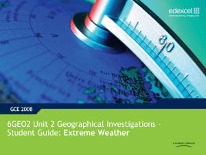 Support and guidance - Unit 2, topic 1 : Extreme Weather