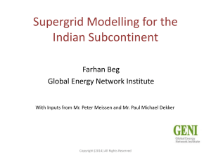 Supergrid Modelling for the Indian Subcontinent