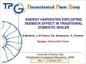 Energy Harvester exploiting Seebeck effect in traditional domestic