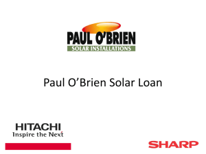 Sharp Hitachi Solar Loan Presentation