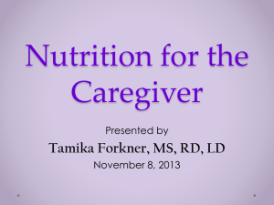 Nutrition for the Caregiver
