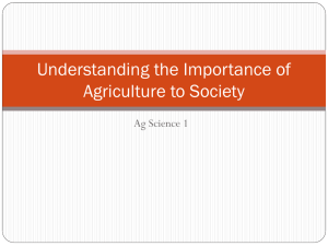 Understanding the Importance of Agriculture to Society