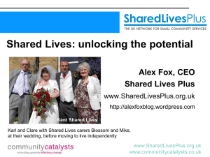 The Shared Lives Plus presentation is available to here.