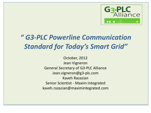 G3-PLC Alliance Technical Presentation