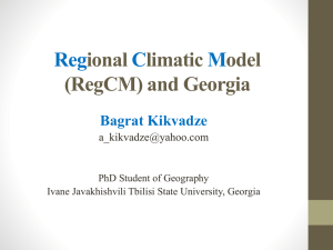 Regional climatic model (RegCM) and Georgia