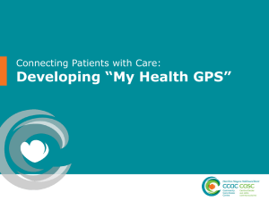 Developing “My Health GPS”