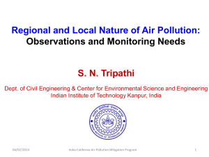 Observations and Monitoring Needs - S. N. Tripathi