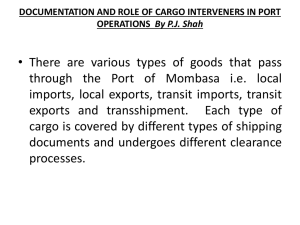 documentation and role of cargo interveners in port operations