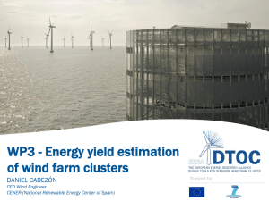 Energy yield estimation for offshore wind farms clusters - EERA-DTOC