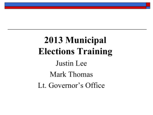 2013 Election Training PowerPoint Presentation