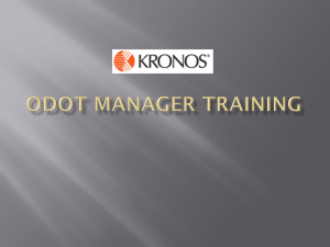 Kronos ODOT Manager Training