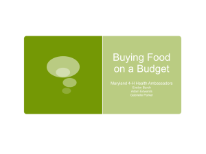 Buying Food on a Budget - 4-H