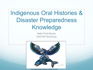 Indigenous Oral Histories & Disaster Preparedness