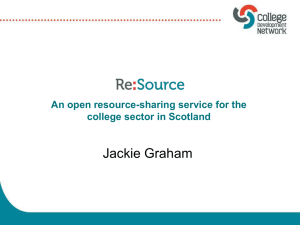An open resource-sharing service for the college sector in