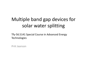 Multiple band gap devices for solar water splitting