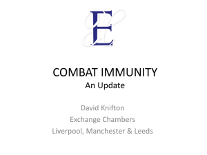 combat immunity - David Knifton, Barrister