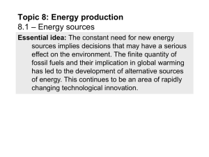 Topic 8.1 - Energy sources
