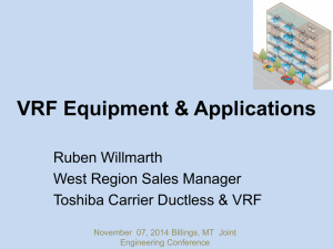 VRF Applications ASHRAE (ASHRAE 15 & 34, ASHRAE TC 8.7)